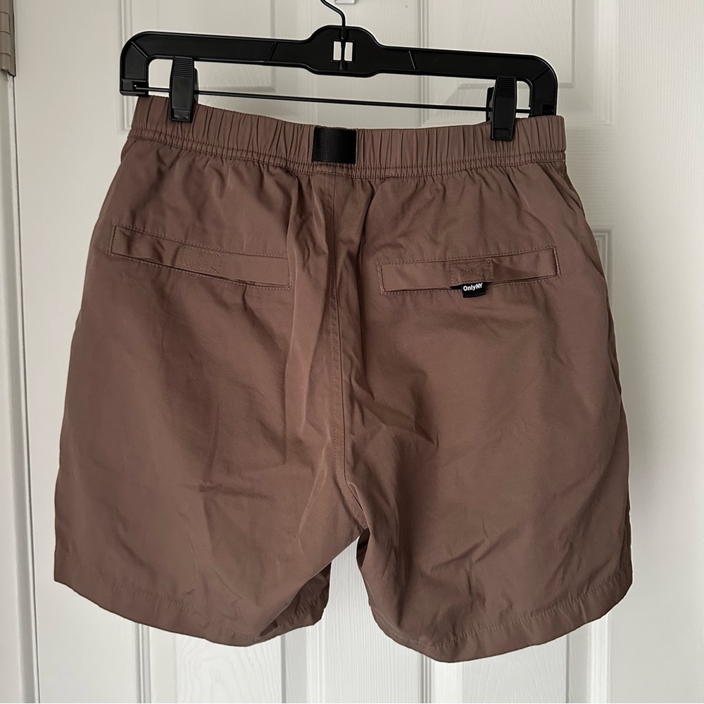 Only NY Brown Shorts Elastic Waistband Integral Belt - Picture 2 of 7
